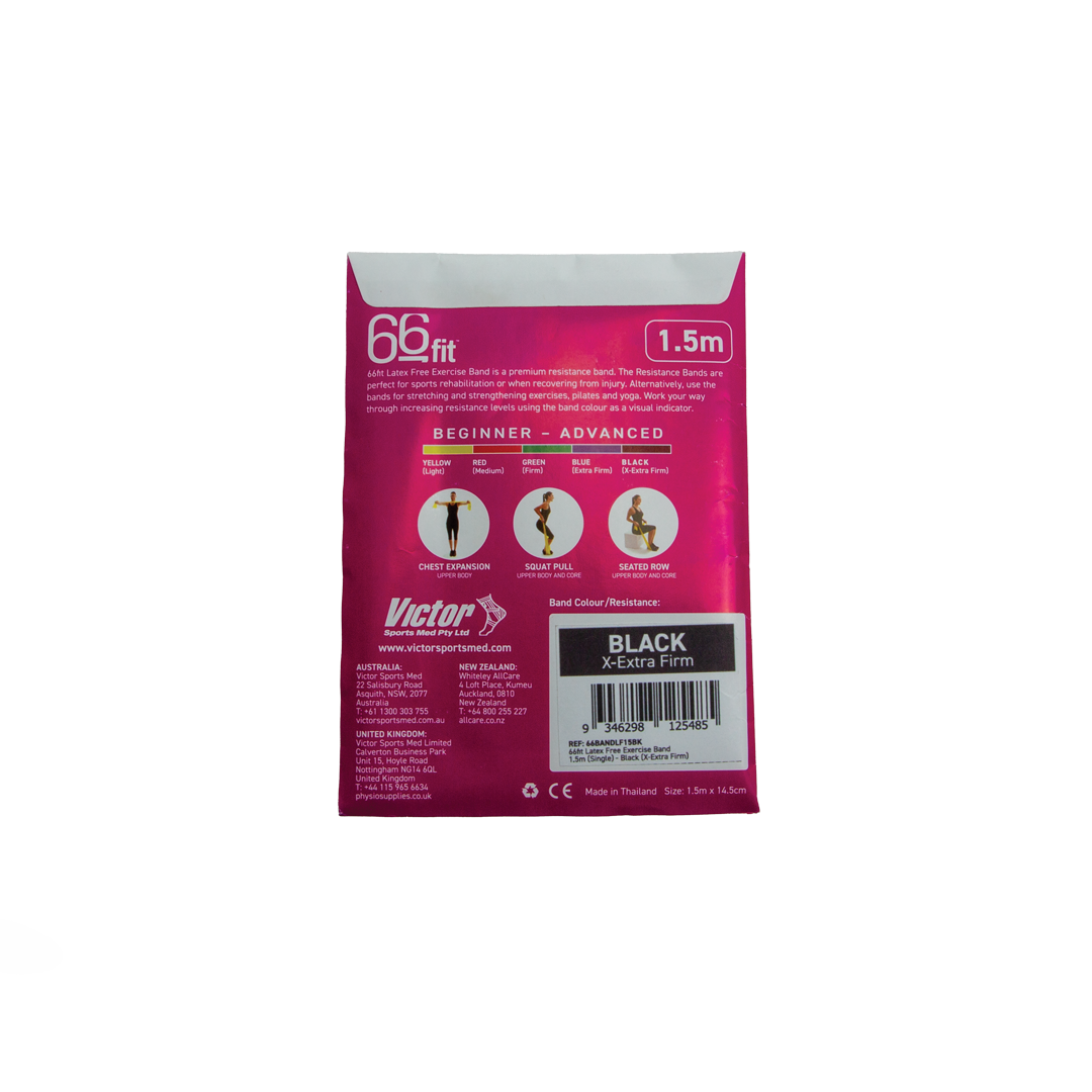66BANDLF 66fit Band Latex Free Single 1.5m Packaging Back