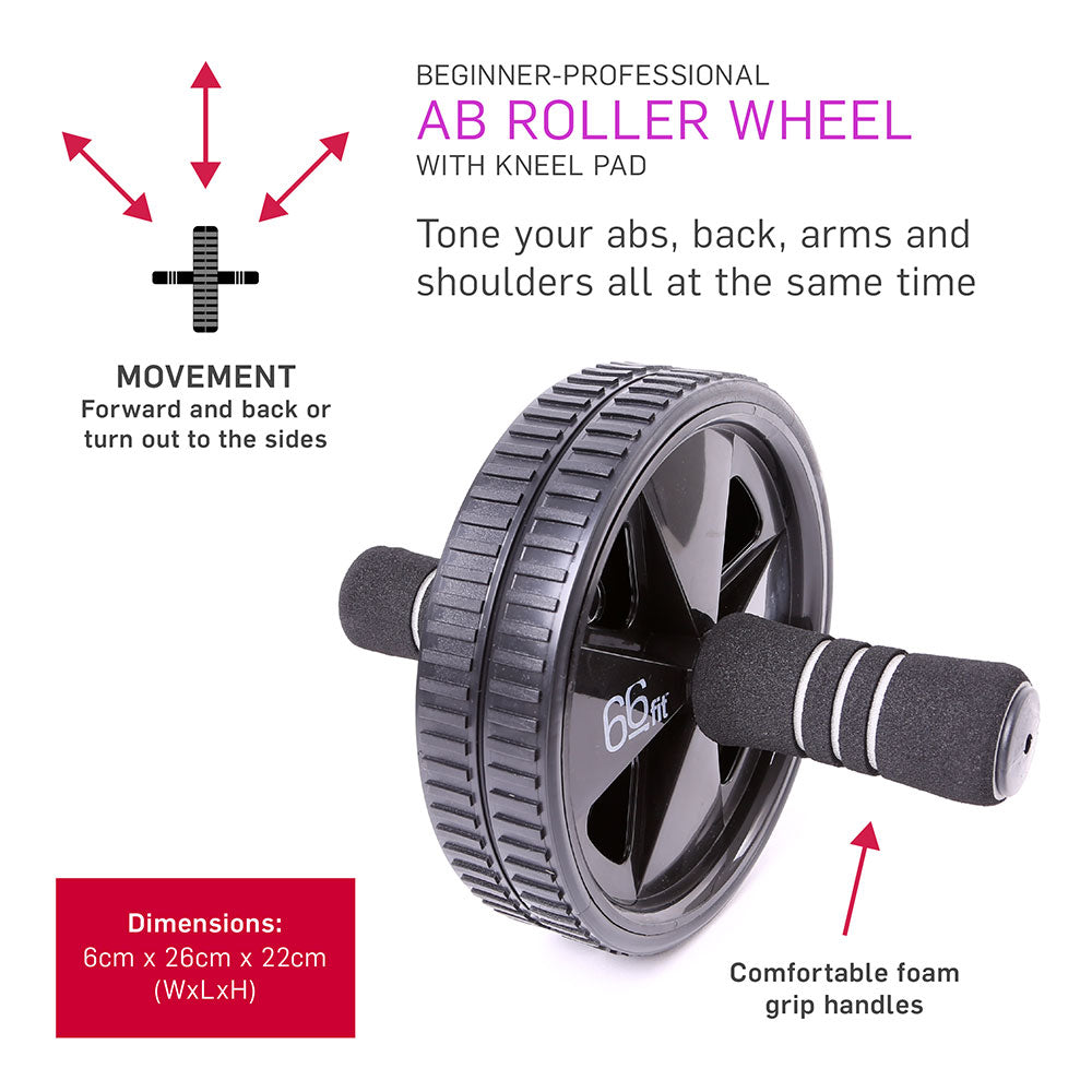 Abdo Ruller Frame Measurements 66fit Abdominal Roller Wheel With Kneel Pad - Phoenix Physio Supplies