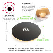 66fit Wooden Balance Board - PVC Surface 40cm