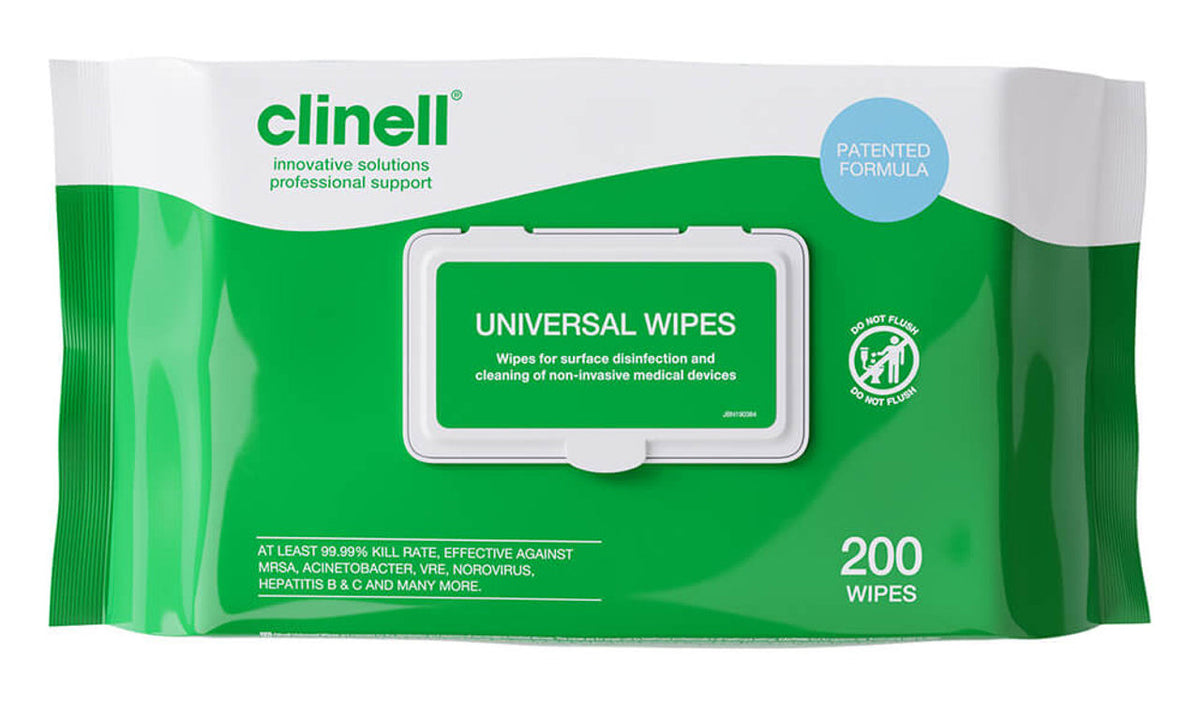 Clinell Universal Wipes Pack (200) Green