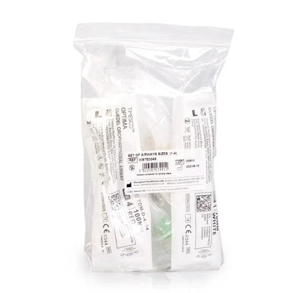 Guedel Airways – Sizes 1 to 4 – Pack of 4 – Latex-Free, Sterile